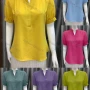 Wholesale Women's Casual Notched Neck Short Sleeve Plain Top Q11# preview
