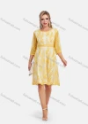Wholesale Women's Elegant A-Line Scallop Edge Sheer Sleeve Embroidery Short Dress - Liuhuamall