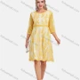 Wholesale Women's Elegant A-Line Scallop Edge Sheer Sleeve Embroidery Short Dress preview