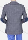 Wholesale Men's Plaid Buttons Pockets Patchwork Slim Fit Blazer - Liuhuamall