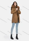 Wholesale Women's Casual Plain Zipper Drawstring Pockets Fluff Hooded Parka - Liuhuamall