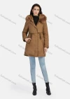 Wholesale Women's Casual Plain Zipper Drawstring Pockets Fluff Hooded Parka - Liuhuamall