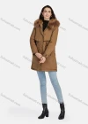 Wholesale Women's Casual Plain Zipper Drawstring Pockets Fluff Hooded Parka - Liuhuamall