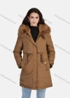 Wholesale Women's Casual Plain Zipper Drawstring Pockets Fluff Hooded Parka - Liuhuamall