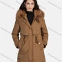 Wholesale Women's Casual Plain Zipper Drawstring Pockets Fluff Hooded Parka preview