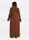 Wholesale Women's Vintage Soft Crew Neck Button Front Long Sleeve Rhinestone Plain Butterfly Maxi Nightgown - Liuhuamall