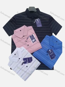 Wholesale Men's Casual Striped Patch Pocket Short Sleeve Polo Shirt 28807#, LIUHUA CLOTHING WHOLESALE