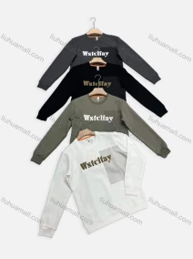 Wholesale Men's Casual Letter Print Round Neck Patchwork Long Sleeve Sweatshirt 1601#, LIUHUA CLOTHING WHOLESALE