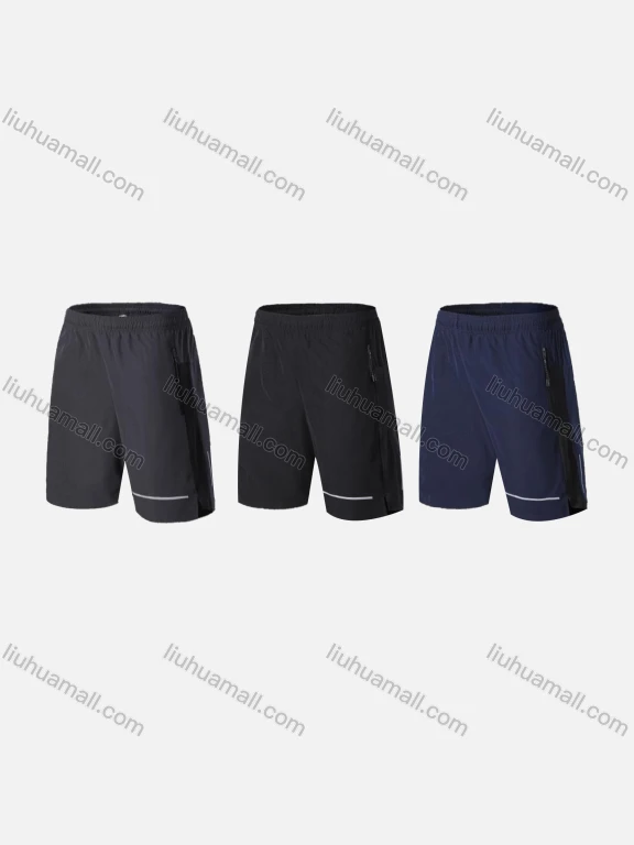 Wholesale Men's Sporty Breathable High Stretch Quick Dry Elastic Waist Drawstring Sport Shorts 11015#
