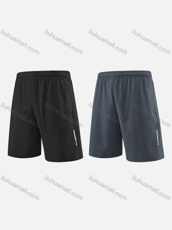 Wholesale Men's Sporty Breathable High Stretch Quick Dry Elastic Waist Drawstring Sport Shorts 11027#