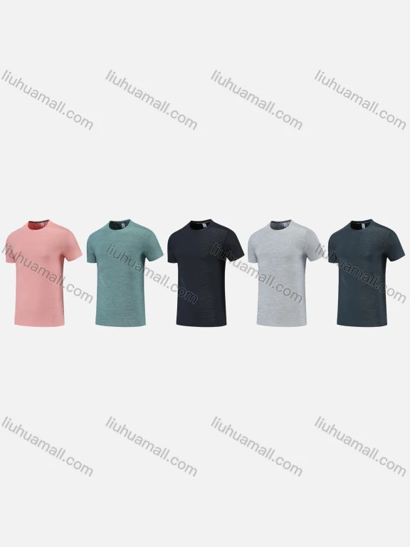 Wholesale Men's Sporty Round Neck Short Sleeve Quick Dry High Stretch Sport T-shirt 2818#