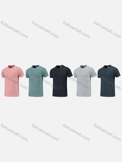 Wholesale Men's Sporty Round Neck Short Sleeve Quick Dry High Stretch Sport T-shirt 2818#