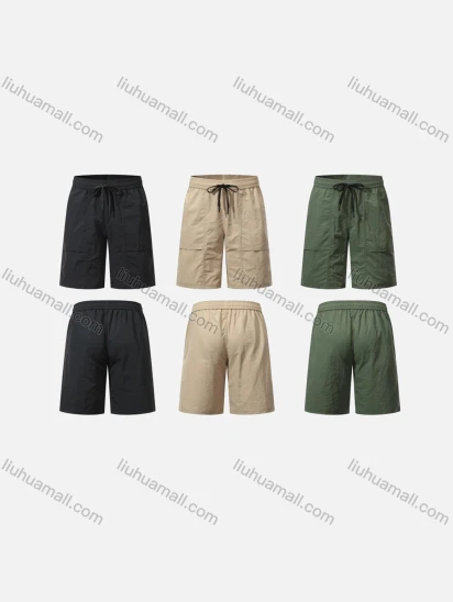 Wholesale Men's Casual Plain Drawstring Shorts MK25515#