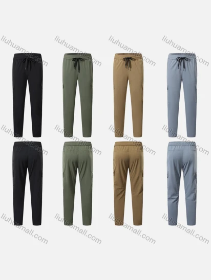 Wholesale Men's Sporty Breathable Elastic Waist Drawstring Slim Fit Sport Skinny Pants MK25518#