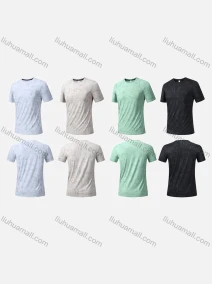 Wholesale Men's Sporty Round Neck Short Sleeve Quick Dry High Stretch Sport T-shirt YMT005#, LIUHUA CLOTHING WHOLESALE