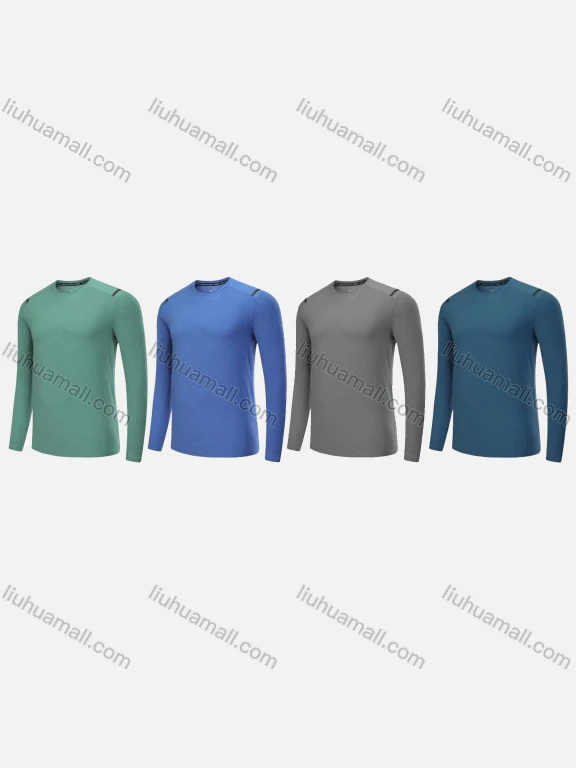 Wholesale Men's Sporty Round Neck Long Sleeve Quick Dry High Stretch Sport T-shirt CXM21704#