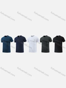 Wholesale Men's Sporty Round Neck Short Sleeve Quick Dry High Stretch Sport T-shirt 2819#, LIUHUA CLOTHING WHOLESALE