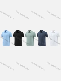 Wholesale Men's Sporty Round Neck Short Sleeve Quick Dry High Stretch Sport Polo Shirt PMT24804#, LIUHUA CLOTHING WHOLESALE