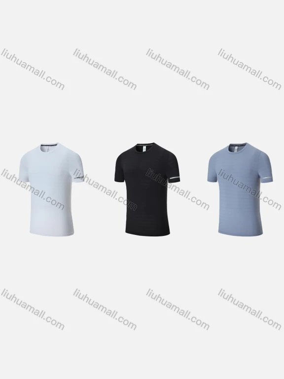 Wholesale Men's Sporty Round Neck Short Sleeve Quick Dry High Stretch Sport T-shirt 21403#