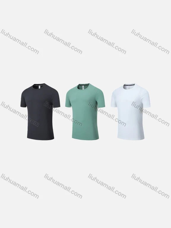Wholesale Men's Sporty Round Neck Short Sleeve Quick Dry High Stretch Sport T-shirt 1401#