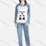 Wholesale Women's Casual Lounge Cute Hooded Pocket Long Sleeve Cartoon Star Pin Dot Print Top & Pant Pajamas Sets preview