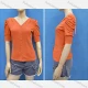 Wholesale Women's Casual V Neck Short Sleeve Button Front Knit Plain Tops 2# Clothing Wholesale Market Liuhua