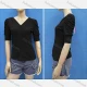 Wholesale Women's Casual V Neck Short Sleeve Button Front Knit Plain Tops 3# Clothing Wholesale Market Liuhua