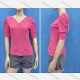 Wholesale Women's Casual V Neck Short Sleeve Button Front Knit Plain Tops 4# Clothing Wholesale Market Liuhua