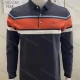 Wholesale Men's Casual Striped Colorblock Long Sleeve Polo Shirt Charcoal Gray Clothing Wholesale Market Liuhua