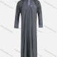 Wholesale Men's Modest Plain Stand Collar Patch Pocket Button Front Middle East Ramadan Jubba Muslim Arabic Pakistani Robe Gray Clothing Wholesale Market Liuhua