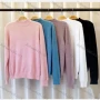 Wholesale Women's Casual Mock Neck Long Sleeve Fuzzy Plain Knit Sweater preview