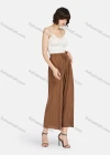 Wholesale Women's Casual Plain Drawstring High Waist Pleated Wide Leg Pants - Liuhuamall