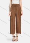 Wholesale Women's Casual Plain Drawstring High Waist Pleated Wide Leg Pants - Liuhuamall