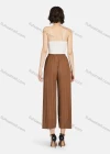 Wholesale Women's Casual Plain Drawstring High Waist Pleated Wide Leg Pants - Liuhuamall