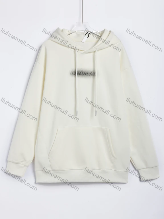Wholesale Men's Casual Letter Print Long Sleeve Loose Fit Pullover Hoodie With Drawstring #58048