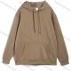 Wholesale Men's Casual Plain Long Sleeve Loose Fit Pullover Hoodie With Drawstring #808 Brown Clothing Wholesale Market Liuhua