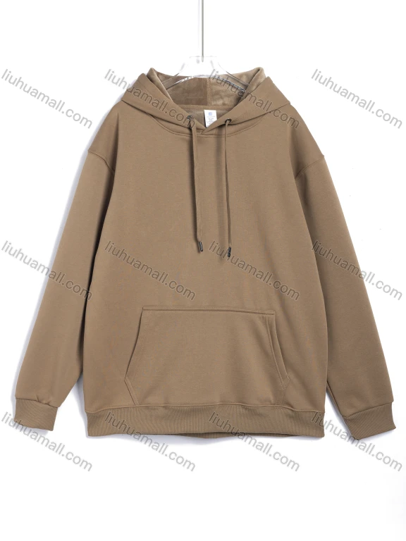 Wholesale Men's Casual Plain Long Sleeve Loose Fit Pullover Hoodie With Drawstring #808