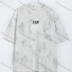 Wholesale Men's Casual Round Neck Tie Dye Half Sleeve Loose Fit T-shirt #31012 White Clothing Wholesale Market Liuhua