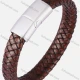 Wholesale Genuine Leather Stainless Steel Magnetic Buckle Bracelet SP0449B# Coffee Clothing Wholesale Market Liuhua