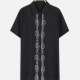 Women's Plus Size Round Neck Short Sleeve Embroidery Casual Shirt Black Clothing Wholesale Market -LIUHUA