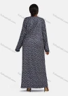 Wholesale Women's Vintage Long Sleeve Crew Neck Button Front Allover Print Splicing Maxi Nightgown - Liuhuamall