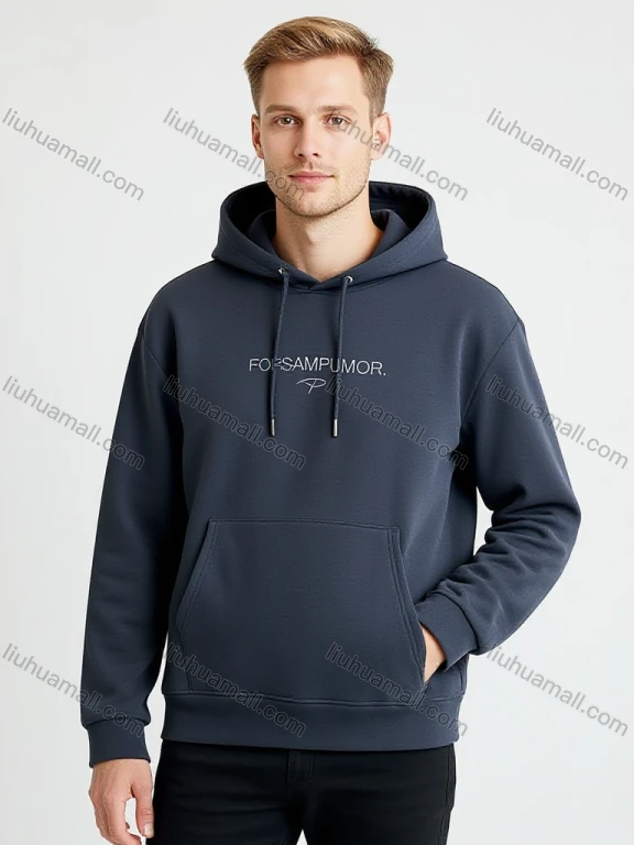 Wholesale Grey Hoodie - 'EVLV DNM CO' Front, Back Barcode, Left Logo. Minimalist!