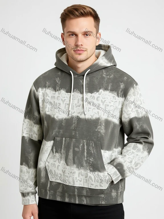 Wholesale Grey Hoodie - 'EVLV DNM CO.' & 'OPPOSITE' Texts, Left Logo. Minimalist Urban