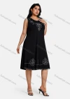 Wholesale Women's Plus Size Elegant Crew Neck Sleeveless Embroidery Knee Length Tank Dress - Liuhuamall