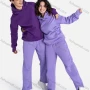 Wholesale Unisex Fashion Plain Long Sleeve Kangaroo Pocket Hooded Sweatshirts & Drawstring Pants 2 Piece Set preview