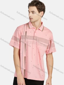 Wholesale Men's Casual Striped Short Sleeve Patch Pocket Polo Shirts, LIUHUA CLOTHING WHOLESALE