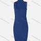 Wholesale Women's Elegant Turtleneck Sleeveless Rib-Knit Pencil Cocktail Dress A720 Clothing Wholesale Market Liuhua