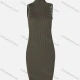 Wholesale Women's Elegant Turtleneck Sleeveless Rib-Knit Pencil Cocktail Dress A723 Clothing Wholesale Market Liuhua