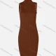 Wholesale Women's Elegant Turtleneck Sleeveless Rib-Knit Pencil Cocktail Dress A727 Clothing Wholesale Market Liuhua