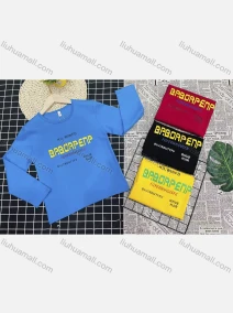 Wholesale Boy's Comfy Crew Neck Long Sleeve Letter Print T-Shirt, LIUHUA CLOTHING WHOLESALE
